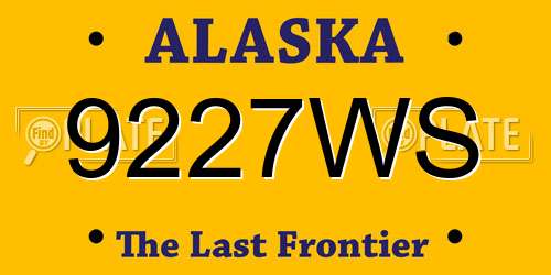 9227WS Alaska License Plate