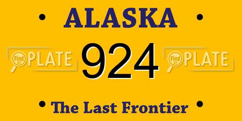 924 Alaska License Plate