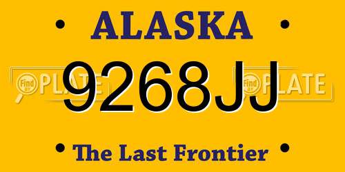 9268JJ Alaska License Plate