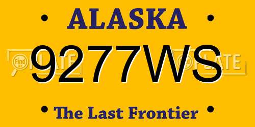 9277WS Alaska License Plate
