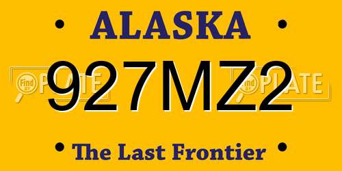 927MZ2 Alaska License Plate