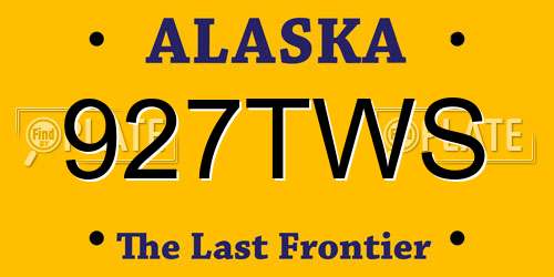 927TWS Alaska License Plate