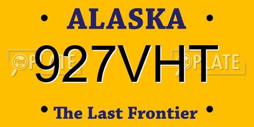 927VHT Alaska License Plate
