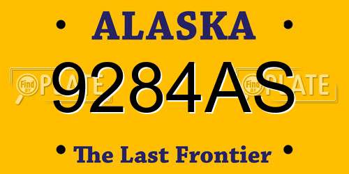 9284AS Alaska License Plate