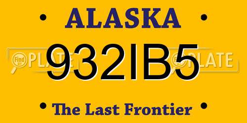 932IB5 Alaska License Plate