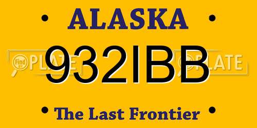 932IBB Alaska License Plate