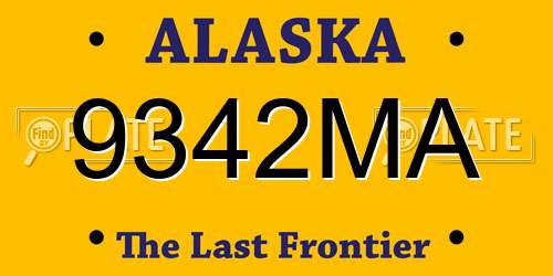 9342MA Alaska License Plate