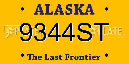 9344ST Alaska License Plate