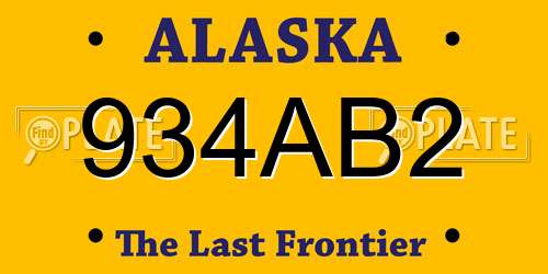 934AB2 Alaska License Plate