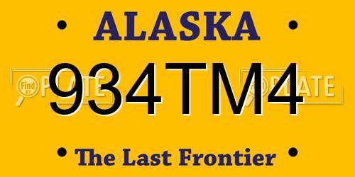 934TM4 Alaska License Plate