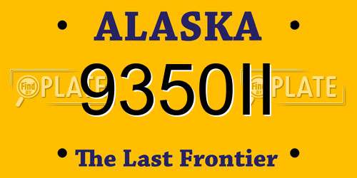 9350II Alaska License Plate