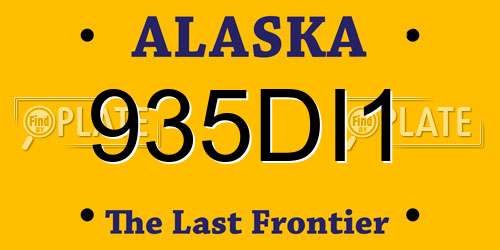 935DI1 Alaska License Plate
