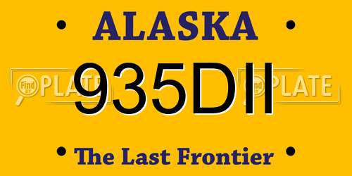 935DII Alaska License Plate