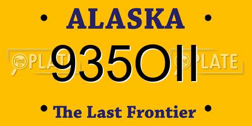935OII Alaska License Plate