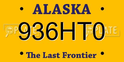 936HT0 Alaska License Plate