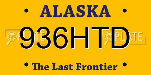 936HTD Alaska License Plate