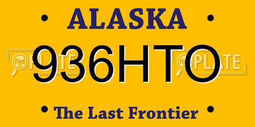 936HTO Alaska License Plate