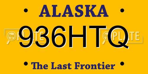 936HTQ Alaska License Plate