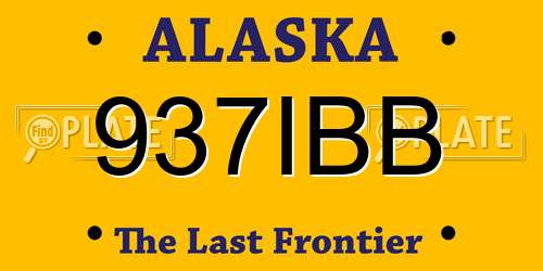 937IBB Alaska License Plate