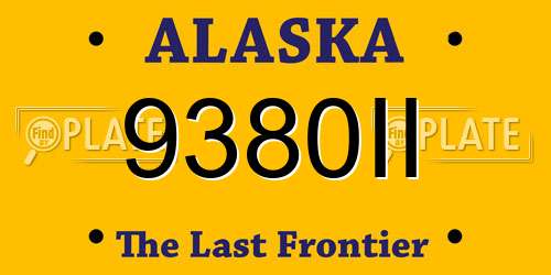 9380II Alaska License Plate