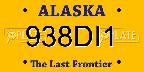938DI1 Alaska License Plate