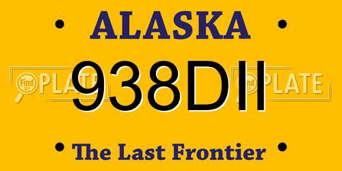 938DII Alaska License Plate