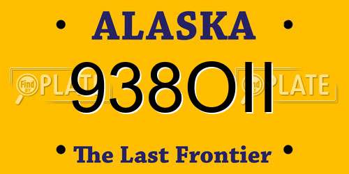 938OII Alaska License Plate