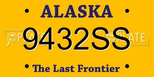 9432SS Alaska License Plate