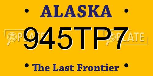 945TP7 Alaska License Plate