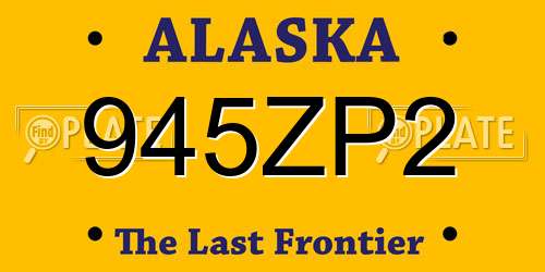 945ZP2 Alaska License Plate