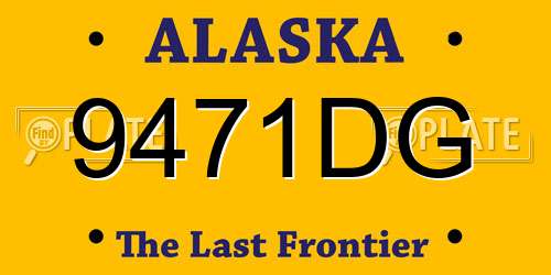9471DG Alaska License Plate