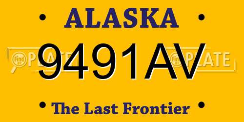 9491AV Alaska License Plate