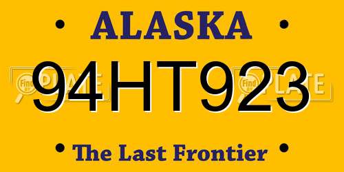 94HT923 Alaska License Plate