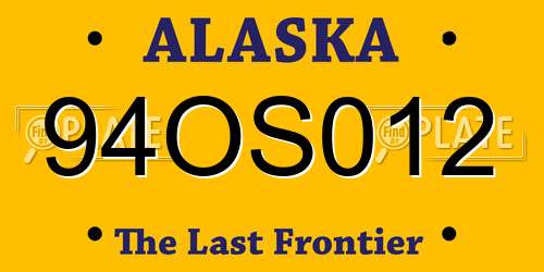 94OS012 Alaska License Plate