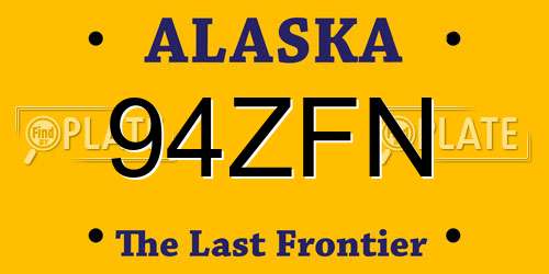 94ZFN Alaska License Plate