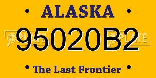 95020B2 Alaska License Plate