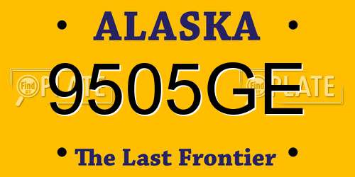 9505GE Alaska License Plate