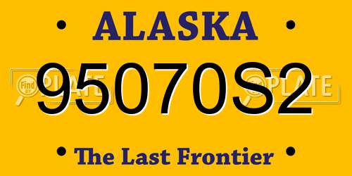 95070S2 Alaska License Plate