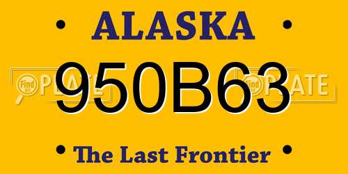 950B63 Alaska License Plate