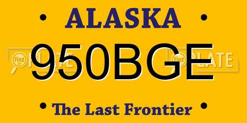 950BGE Alaska License Plate