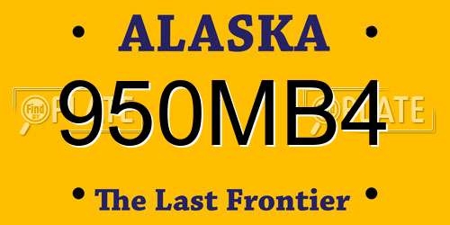 950MB4 Alaska License Plate