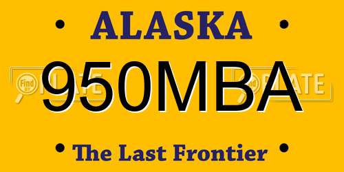 950MBA Alaska License Plate