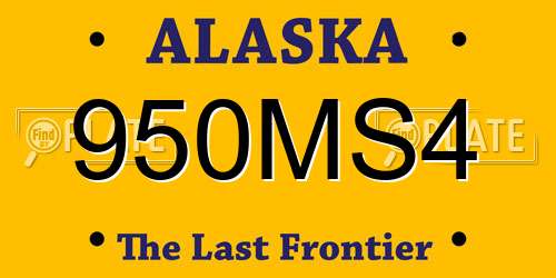 950MS4 Alaska License Plate