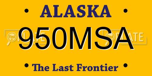 950MSA Alaska License Plate