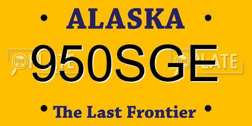 950SGE Alaska License Plate