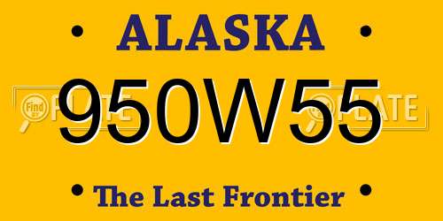 950W55 Alaska License Plate