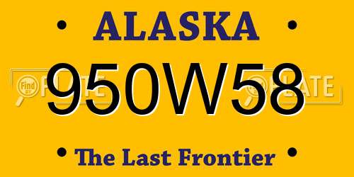 950W58 Alaska License Plate