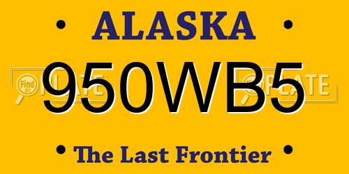 950WB5 Alaska License Plate