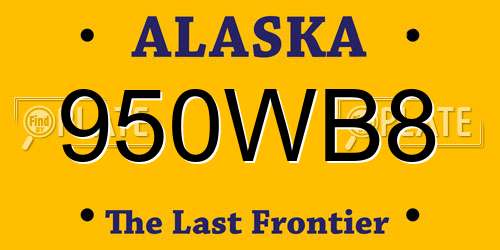 950WB8 Alaska License Plate