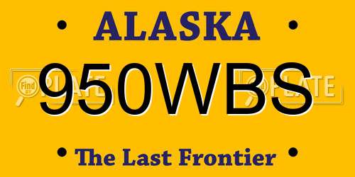 950WBS Alaska License Plate